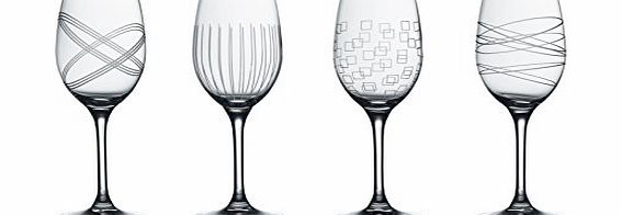 Crystaline Party Stemware Wine Box, Set of 4, Clear