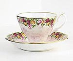 Royal Doulton Peach Damask Teacup & Saucer
