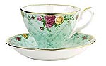 Royal Doulton Peppermint Damask Teacup & Saucer