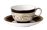 Royal Doulton Raised white on Gold Teacup & Saucer