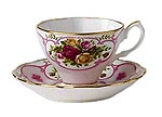 Royal Doulton Rose Cameo Pink Teacup & Saucer
