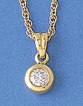 Rub Set Diamond Pendant and Chain