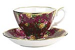 Royal Doulton Ruby Lace Damask Teacup & Saucer