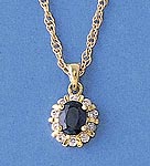 Royal Doulton Sapphire and Diamond Cluster Pendant