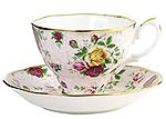 Royal Doulton Soft Pink Lace Damask Teacup & Saucer