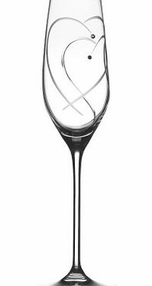 Royal Doulton Toasting Flutes Two Hearts Entwined, Set of 2, Clear