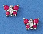 Royal Doulton White Gold Butterfly Earrings with Sapphires and Diamonds