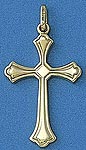 Yellow Gold Fluted Cross