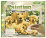 Golden Retriever with Puppies Paint By Numbers
