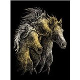 ENGRAVING ART and TOOL GOLD FOIL STYLE HORSES