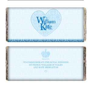 Royal Wedding Blue Heart Chocolate Bar