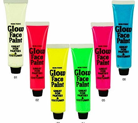 Royal Wellness Novelty Inc. - Glow in the Dark Face Paint - 01 White Glow - Glow in Blacklight - Facial Colors - Make Up