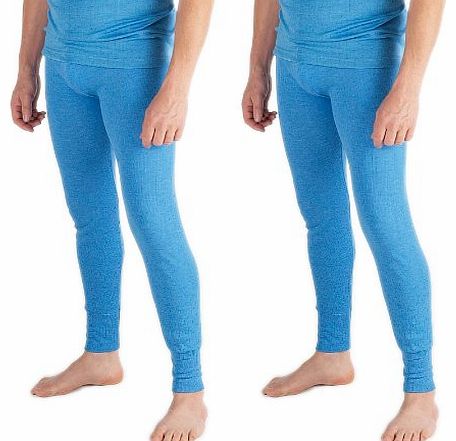 2 Mens Thermal Underwear Long Johns Medium Blue