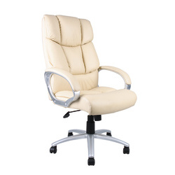 Helsinki Leather-Faced Office Chair - Cream