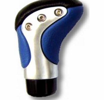RS REAL LEATHER High Quality Blue amp; Alloy Gear Stick Knob