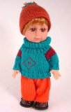 RSC 8 inch mini boy doll with woollen jumper and hat and corduroy trousers