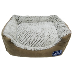 RSPCA Large Beige Faux Suede Square Dog Bed by RSPCA