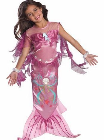 Pink Mermaid - Childrens Fancy Dress Costume - Ages 5 to 7