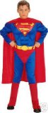 Boys Fancy Dress Superman Hero Muscle Chest Costume Med