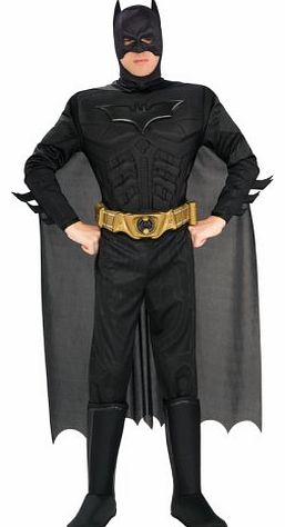 Deluxe Batman Dark Knight Mens Fancy Dress Batman Costume Large 42-44`` Chest