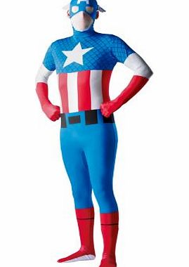 Rubies Fancy Dress Captain America 2nd Skin Costume
