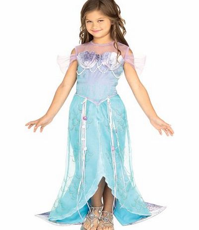 Girls Blue Mermaid Princess Fancy Dress Costume 5-7 Yrs