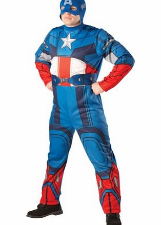 Captain America Fancy Dress Costume with Snood - Standard size