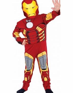 Marvel Avengers Super Hero Boys Fancy Dress Costume Captain America Or Iron Man (7-8 years, Iron Man)