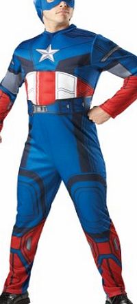 Mens Marvel Avengers Captain America Fancy Dress Costume Standard One Size