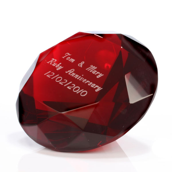 ruby Crystal Paperweight