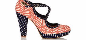 Ruby Shoo Viv coral and zebra print heels