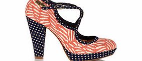 Ruby Shoo Viv coral zebra print heeled shoes