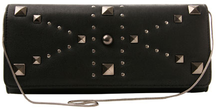 Ruby studded clutch bag