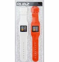 RUBZ Pack of 2 White Orange NANO WATCH HOLDERS