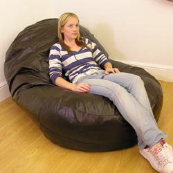 rucomfy 145x95x43cm Medium Real Leather slob slab bean