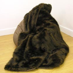 rucomfy Brown Longhair Faux Fur Throw