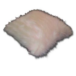 Cream Longhair faux fur cushion