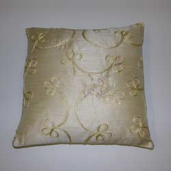 Cream silk braided 35cm cushion