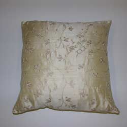 rucomfy Cream silk embroidered 35cm cushion
