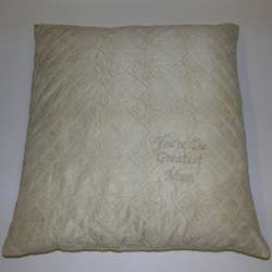 Cream silk embroidered papyrus 50cm cushion