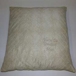 rucomfy Cream silk embroidered papyrus 50cm cushion