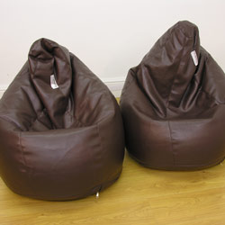 rucomfy Pair Of Pear Shaped Faux Leather Bean Bags