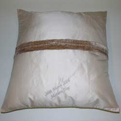rucomfy Pale pink silk pleated 50cm cushion