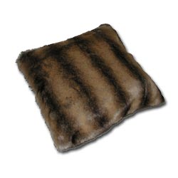rucomfy peach chinchilla patterned faux fur cushion