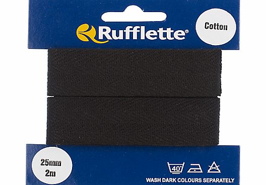 Rufflette Cotton Tape, Black