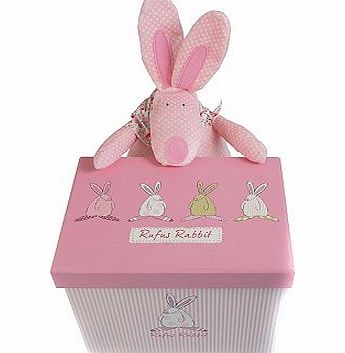 Rufus Rabbit Sensory Soft Toy In a Box - Pink