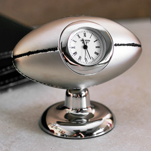 Rugby Ball Miniature Clock
