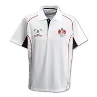 Rugbytech Gloucester Tech Polo Shirt - White/Navy/Red.