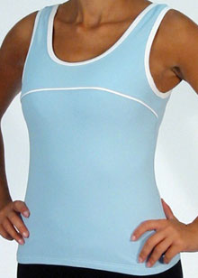 Tactel Essentials piped singlet with front lining