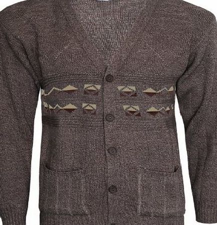 MENS CLASSIC BUTTON FRONT UP VINTAGE GRANDDAD CARDIGAN KNITTED SIZE M-L-XL-XXL[Grey,XL]